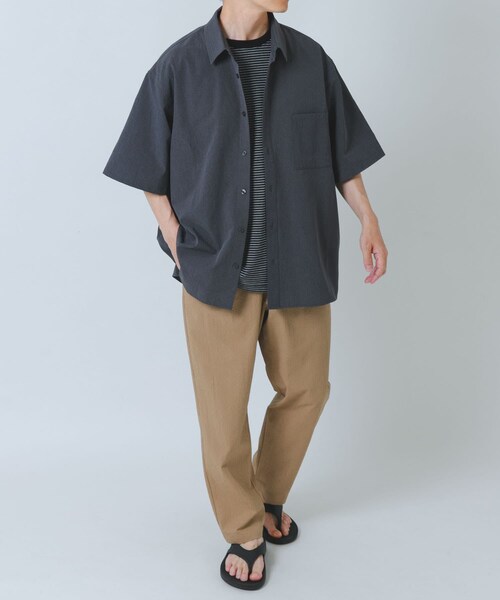 ITEMS URBANRESEARCH(アイテムズ アーバンリサーチ)の「『接触冷感/イージーケア/吸水速乾/撥水/防汚』高機能シアサッカー イージートラウザー(楽着シリーズ)(その他パンツ・メンズ・BLACK/BEIGE/L.BLUE・M/L)」の22枚目の写真