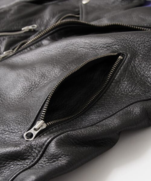 URBAN RESEARCH Sonny Label（アーバンリサーチサニーレーベル）の「SEVESKIG　別注GOAT SKIN S-RIDERS JACKET（ライダースジャケット・メンズ・BLACK・S/M）」の13枚目の写真