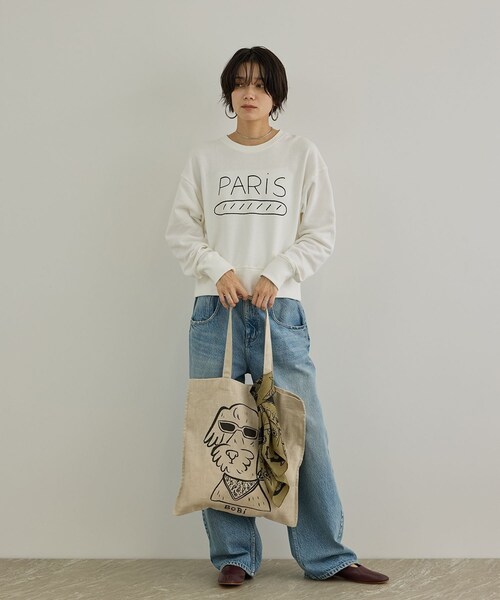 ADAM ET ROPE'(アダムエロペ)の「【Camille de Cussac by SALON】アートリネントートバッグ/ A4対応(トートバッグ・レディース・ベージュ/ブルー/レッド・F)」の13枚目の写真
