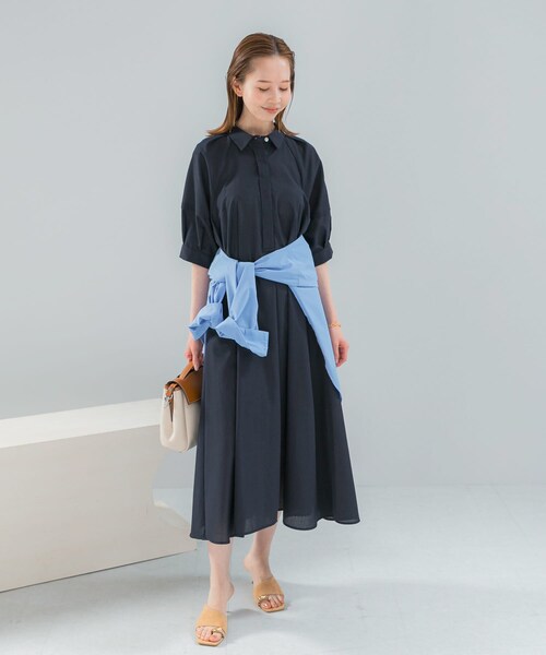 URBAN RESEARCH ROSSO（アーバンリサーチロッソ）の「『WEB限定』イージーリネンシャツワンピース（ワンピース・レディース・BRN/ST/NAVY/BRN/ST-1・Free）」の20枚目の写真