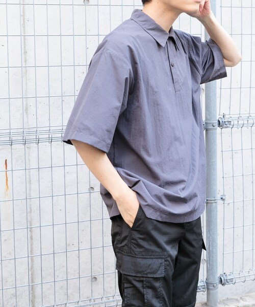 ITEMS URBANRESEARCH(アイテムズ アーバンリサーチ)の「『撥水/イージーケア/接触冷感/UVカット』タスランナイロンスナップボタンポロシャツ(ポロシャツ・メンズ・NVY/CHA/BLK・M/L)」の22枚目の写真