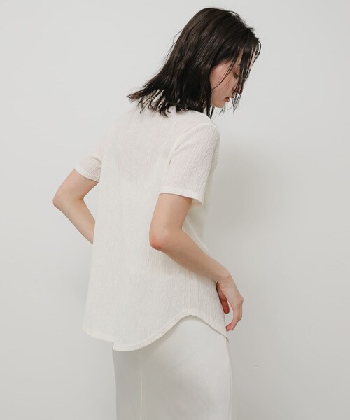 SENSE OF PLACE by URBAN RESEARCH(センスオブプレイスバイアーバンリサーチ)の「ハーフスリーブカットシャツ(シャツ/ブラウス・レディース・IVORY/BROWN/NAVY・One)」の7枚目の写真
