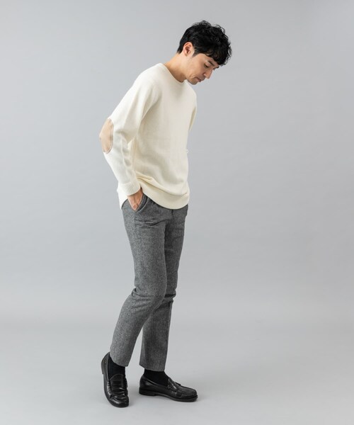 URBAN RESEARCH ROSSO（アーバンリサーチロッソ）の「『XLサイズあり』ハミルトンラムズウールエルボーパッチニット（ニット/セーター・メンズ・BLACK/BEIGE/GREIGE/NAVY/BLUE/WHITE/CHARCOAL・S/M/L/XL）」の12枚目の写真