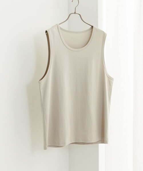 SENSE OF PLACE by URBAN RESEARCH（センスオブプレイスバイアーバンリサーチ）の「コットンスムースタンクトップ（タンクトップ・メンズ・BLACK/WHITE/BEIGE・M/L）」の20枚目の写真