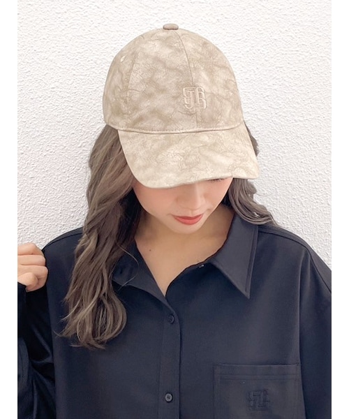 GYDA（ジェイダ）の「パターンフェイクレザーキャップ（キャップ・レディース・チャコールグレー/ベージュ・F）」の4枚目の写真