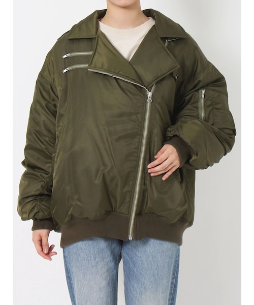 jouetie（ジュエティ）の「ライダースMA-1（MA-1・レディース・アイボリー/ブラック/ボルドー/カーキ・M）」の11枚目の写真