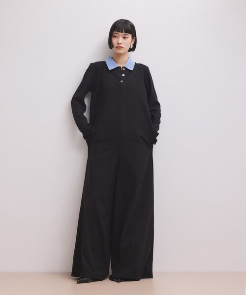 ADAM ET ROPE'（アダムエロペ）の「【WEB限定】バイカラーオールインワン（つなぎ/オールインワン・レディース・ブラック/ブラック系/チャコール・36/38）」の12枚目の写真