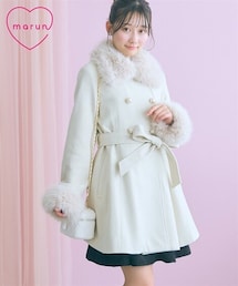 nissen | ＜大きいサイズ＞フェイクファー付Aラインコート marun
