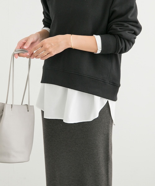 URBAN RESEARCH DOORS(アーバンリサーチドアーズ)の「『UR TECH』クルーネックプルオーバーシャツ(シャツ/ブラウス・レディース・OFF WHITE/BLACK・M)」の3枚目の写真