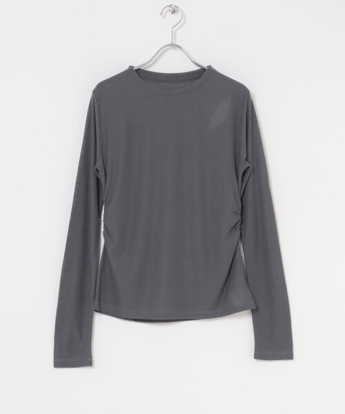 KBF（ケイビーエフ）の「シアーリブデザインカットソー（Tシャツ/カットソー・レディース・L.BEIGE/PINK/CHARCOAL・one）」の11枚目の写真