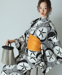 浴衣3点セットワンピ(変織紅梅)