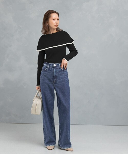 URBAN RESEARCH ROSSO（アーバンリサーチロッソ）の「2wayネックバイカラーケープニット（ニット/セーター・レディース・OFF/BEIGE/BLACK・FREE）」の19枚目の写真
