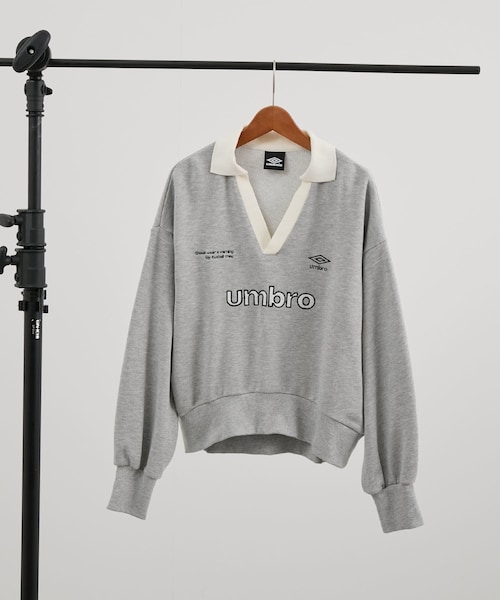 VIS（ビス）の「【umbro】VIS別注ユニフォームスウェット（スウェット・レディース・ライトグレー/オフホワイト/ネイビー・F）」の12枚目の写真