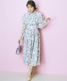 nissen | 大きいサイズ リコリス柄ワンピース marun(ワンピース)