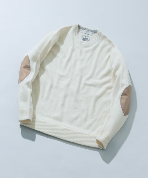 URBAN RESEARCH ROSSO（アーバンリサーチロッソ）の「『XLサイズあり』ハミルトンラムズウールエルボーパッチニット（ニット/セーター・メンズ・BLACK/BEIGE/GREIGE/NAVY/BLUE/WHITE/CHARCOAL・S/M/L/XL）」の21枚目の写真