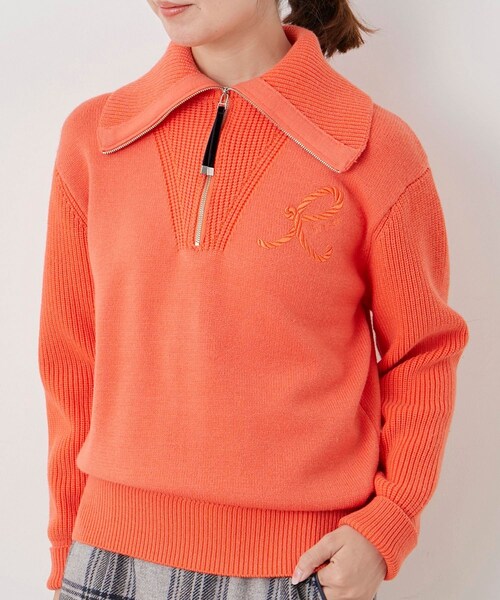 ROPE'（ロペ）の「ハーフジップ長袖ニットプルオーバー（ニット/セーター・レディース・ブラック/ベージュ/オレンジ・L/M/S）」の14枚目の写真