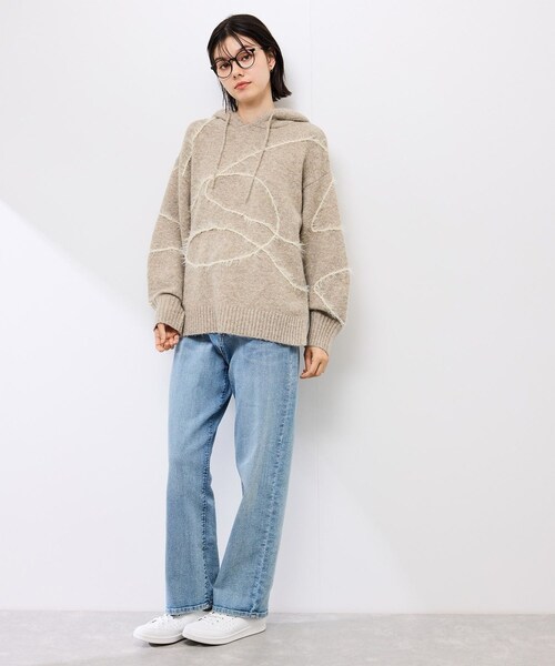 ROPE' PICNIC(ロペピクニック)の「コードリンキングニットフーディ(パーカー・レディース・チャコール/ベージュ・F)」の11枚目の写真