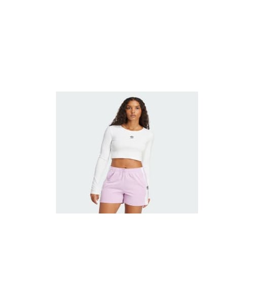 adidas（アディダス）の「エッセンシャルズ リブ クロップ 長袖Tシャツ（トップス・レディース・ブラック/ダークブルー/ブルー/ホワイト・XS/S/M/L/XL/2XL/J/3XL/3XL/5XL/J/XS/J/S/J/M/J/L/J/XL/J/2XL）」の3枚目の写真