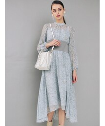 MERCURYDUO | フラワーウエストリブ切替ワンピース(ワンピース)