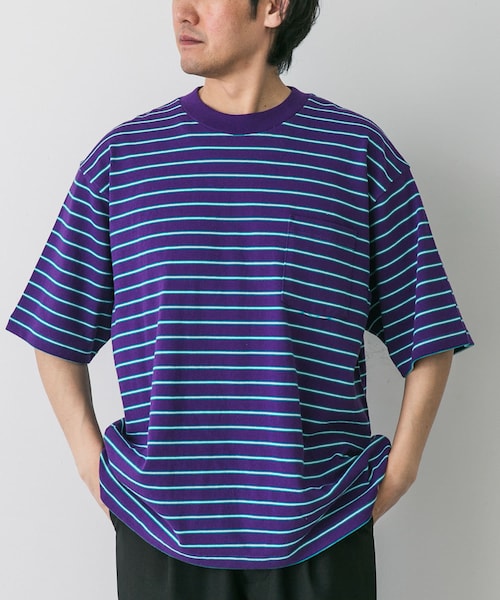 URBAN RESEARCH DOORS（アーバンリサーチドアーズ）の「L.L.Bean　Union Short-Sleeve StripedT-shirts（Tシャツ/カットソー・メンズ・Yellow/Sax/Wht/Grn/Birch/Wht/Pink/Navy/Sax/Teal/Plum/Teal・M/L/XL）」の5枚目の写真