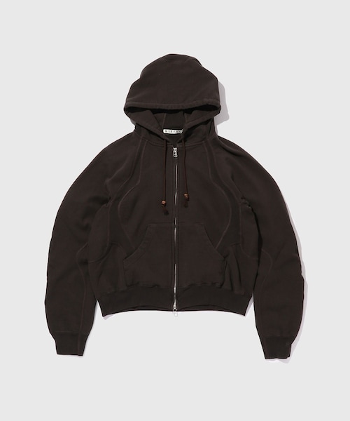 ADAM ET ROPE'（アダムエロペ）の「【NVRFRGT/ネヴァーフォーゲット】PANELLED ZIP UP HOODIE（パーカー・メンズ・ブラック/ダークブラウン・1/2/3）」の4枚目の写真