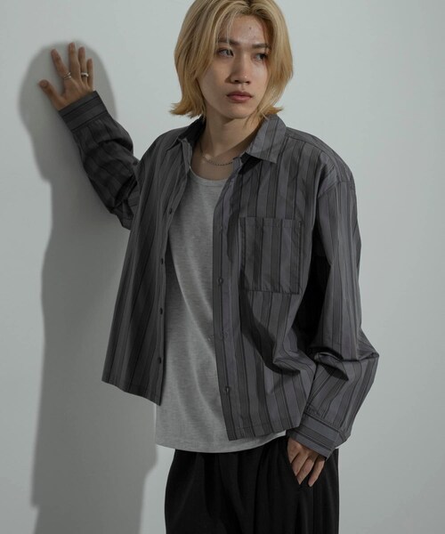 SENSE OF PLACE by URBAN RESEARCH(センスオブプレイスバイアーバンリサーチ)の「『ユニセックス』アソートボクシーシャツ(シャツ/ブラウス・メンズ・BRW STRIPE/CHARCOAL/BLUE/CHA STRIPE/BLU STRIPE・M/L)」の7枚目の写真