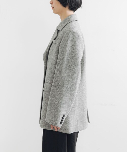 URBAN RESEARCH(アーバンリサーチ)の「ブリティッシュウールツイードジャケット(テーラードジャケット・レディース・L.GRAY/KHAKI・36/38)」の14枚目の写真