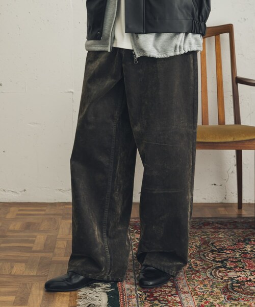 SENSE OF PLACE by URBAN RESEARCH（センスオブプレイスバイアーバンリサーチ）の「フロッキーワイドデニム（デニムパンツ・メンズ・BROWN/OLIVE・M/L）」の20枚目の写真