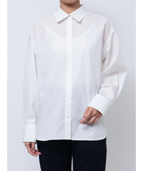 MERCURYDUO（マーキュリーデュオ）の「オーバーコクーンシャツ（シャツ/ブラウス・レディース・オフホワイト/アイスブルー・F）」の2枚目の写真