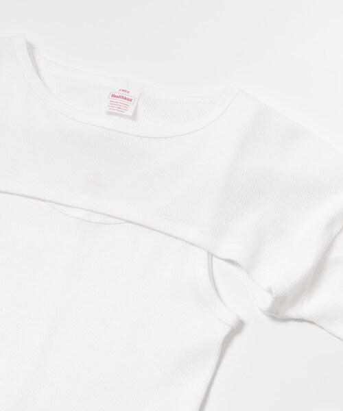 URBAN RESEARCH(アーバンリサーチ)の「『別注』Healthknit×URBAN RESEARCH レイヤードカットソー(Tシャツ/カットソー・レディース・BLACK/WHITE・FREE)」の6枚目の写真