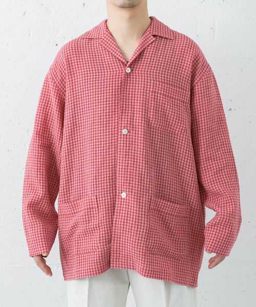 URBAN RESEARCH(アーバンリサーチ)の「『別注』Cale×URBAN RESEARCH ギンガムチェックカバーオール(シャツ/ブラウス・メンズ・PINK×RED・3/4)」の5枚目の写真