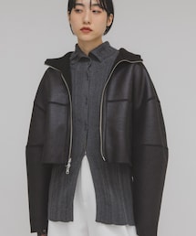 KBF | ボタンアップランダムRIBニット(ニット/セーター)