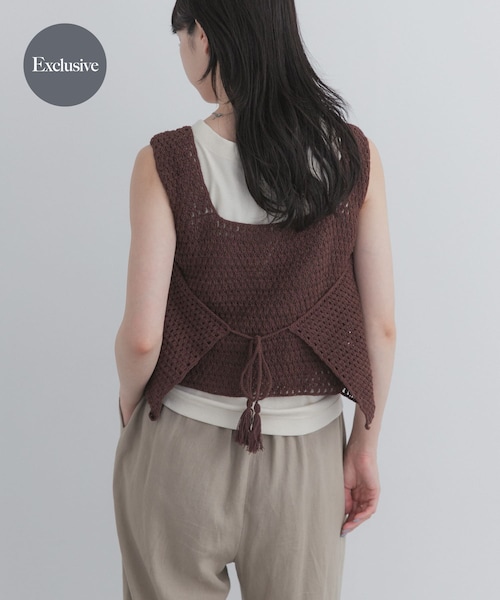 URBAN RESEARCH DOORS（アーバンリサーチドアーズ）の「『別注』AFLOAH×DOORS　KNIT TUNK TOP（タンクトップ・レディース・BLACK/BROWN・One）」の2枚目の写真