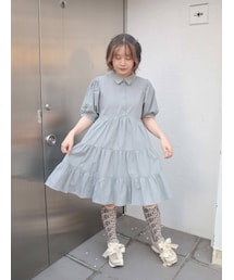 merry jenny | パフスリーブギャザーミニワンピース(ワンピース)