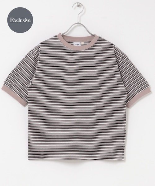 URBAN RESEARCH DOORS(アーバンリサーチドアーズ)の「『別注』STAR&STRIPE×DOORS MULTI RINGER T-SHIRTS(Tシャツ/カットソー・レディース・GRAY/BROWN/BLUE・One)」の1枚目の写真