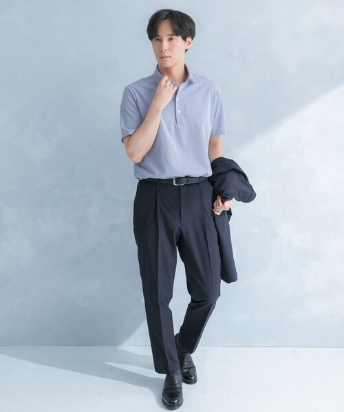 URBAN RESEARCH DOORS（アーバンリサーチドアーズ）の「LIFE STYLE TAILOR　トリコットセミワイド半袖プルオーバー刺し子（シャツ/ブラウス・メンズ・GRAY NAVY/BLUE・M/L/XL）」の9枚目の写真