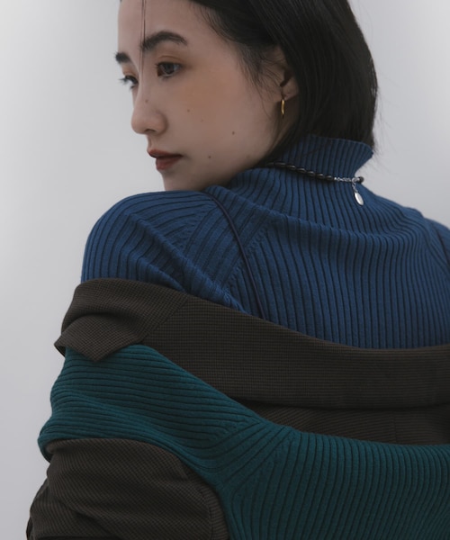 SENSE OF PLACE by URBAN RESEARCH（センスオブプレイスバイアーバンリサーチ）の「『一部WEB限定カラー』『毛玉防止』ストレッチリブハイネックセーター（ニット/セーター・レディース・IVORY/BLACK/RED/GRAY/MOCHA/MUSTARD/GREEN/ORANGE/BLUE/BORDEAUX・COMPACT/one）」の6枚目の写真