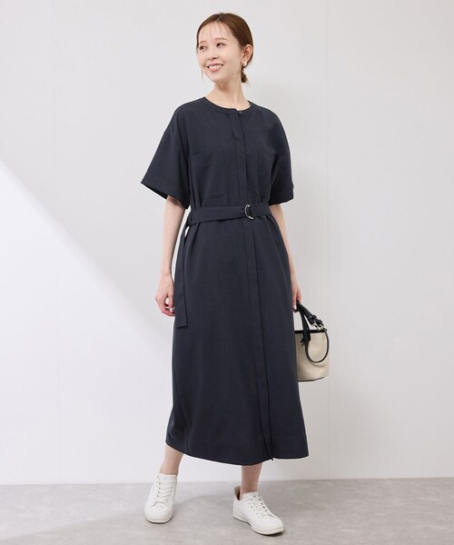 ROPE' PICNIC(ロペピクニック)の「サックワンピース(ワンピース・レディース・ダークブラウン/ベージュ系/ネイビー・36/38)」の18枚目の写真