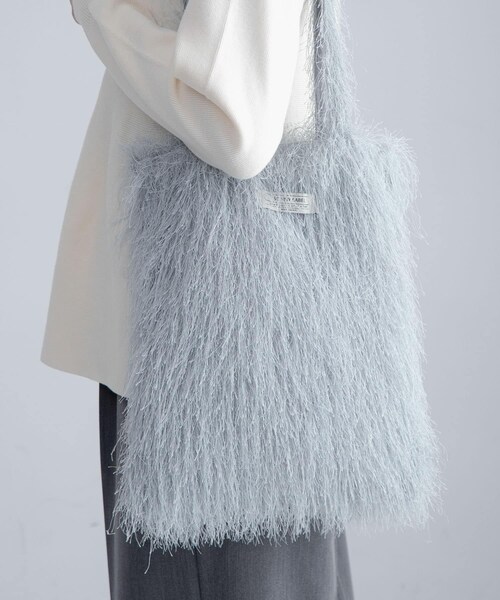 URBAN RESEARCH Sonny Label（アーバンリサーチサニーレーベル）の「シャギートートバッグ（トートバッグ・レディース・クリーム/ブルーグレー/ブラック・one）」の3枚目の写真