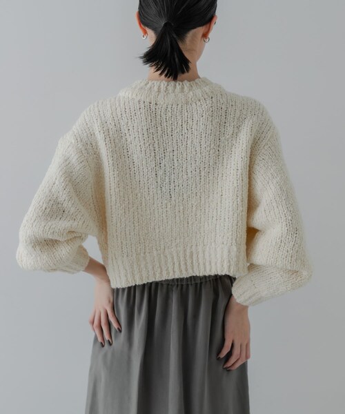 URBAN RESEARCH（アーバンリサーチ）の「バルキーブークレニット（ニット/セーター・レディース・OFF WHITE/PINK/BLACK MIX・Free）」の12枚目の写真