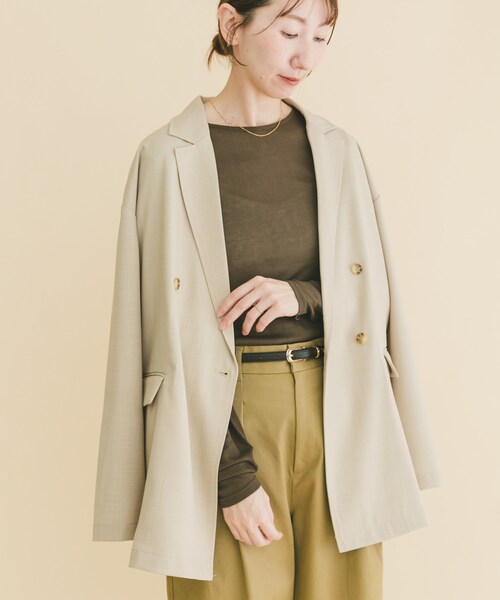 ITEMS URBANRESEARCH（アイテムズ アーバンリサーチ）の「リネンライクジャケット（テーラードジャケット・レディース・BRN/L.BEG/BLK・Free）」の17枚目の写真