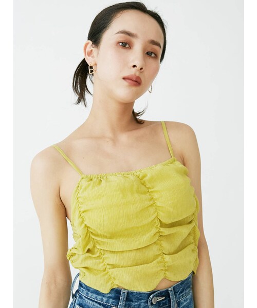 EVRIS（エヴリス）の「シャーリングクロップドトップス（キャミソール