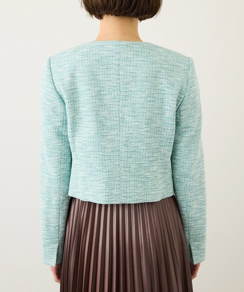 ROPE'(ロペ)の「ツイードノーカラージャケット(ノーカラージャケット・レディース・ブラック系/ターコイズ・36/38)」の21枚目の写真