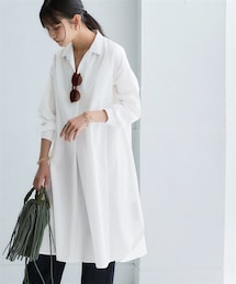 nissen | オーバーサイズブロードスキッパーシャツワンピース（UVカット・イージーケア）＜大きいサイズ有＞(シャツワンピース)