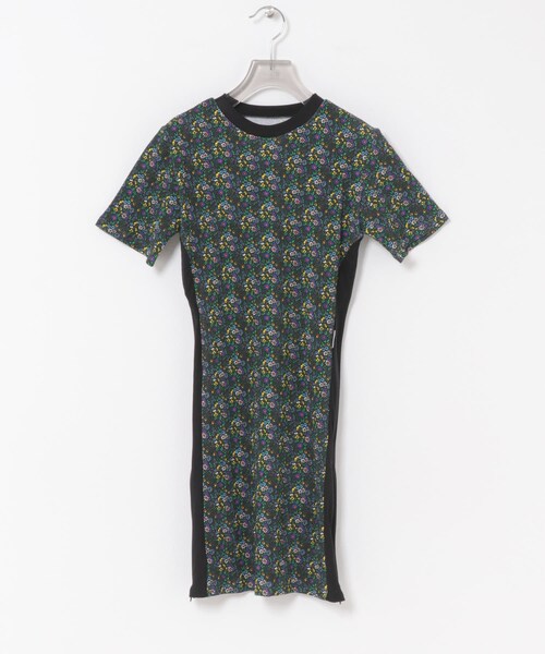 URBAN RESEARCH(アーバンリサーチ)の「NOMARHYTHM TEXTILE SMALL FLOWER WAFFLE DRESS(チュニック・レディース・BLACK・2)」の2枚目の写真