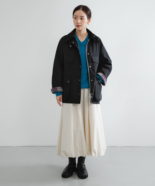 URBAN RESEARCH(アーバンリサーチ)の「『別注』Barbour / URBAN RESEARCH BEDALE(テーラードジャケット・レディース・black/beige・FREE)」の6枚目の写真