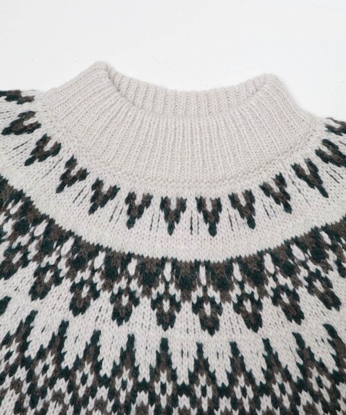 URBAN RESEARCH DOORS（アーバンリサーチドアーズ）の「求心柄モックネックニット（ニット/セーター・メンズ・OFF/BROWN/CHARCOAL・M/L）」の17枚目の写真