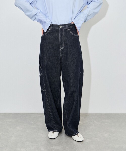 ADAM ET ROPE'(アダムエロペ)の「ワークデニムパンツ(デニムパンツ・レディース・キナリ系/ネイビー・36/38)」の18枚目の写真