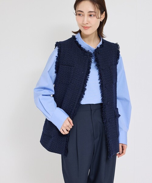 ROPE'（ロペ）の「ミックスツイードジレベスト（ベスト・レディース・ブラック系/オフホワイト/ネイビー・F）」の17枚目の写真