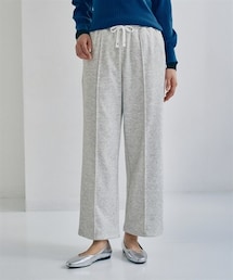 nissen | メランジ裏ベロアボンディングピンタックワイドパンツ＜大きいサイズ有＞(スウェットパンツ)